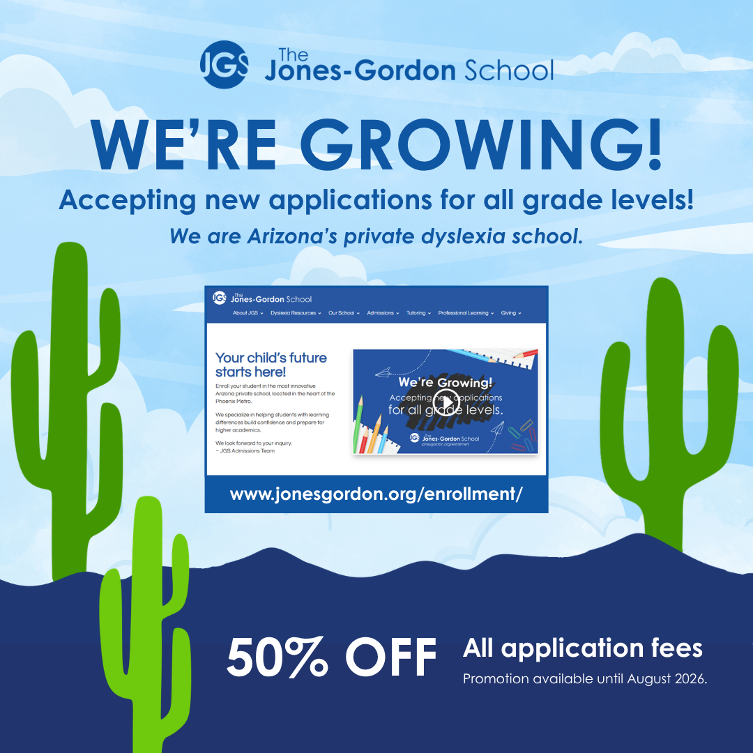 Graphic representing the Scholastic Book Fair hosted at The Jones-Gordon School on April 6th to April 10th.